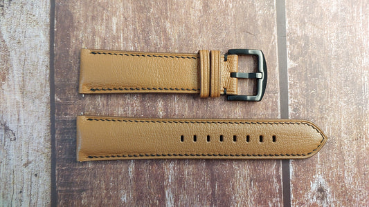 Brown Alran Goat Leather Strap For TW Steel Watch