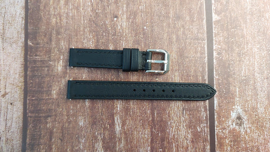 Black Swift Leather Strap For TIFFANY GEMEA T0059 FOR WOMAN Watch
