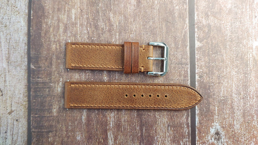 Cognac Badalassi Wax Leather Strap For Vaer field Watch