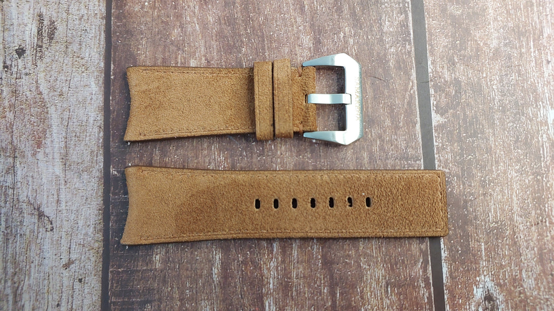 Whisky Suede Leather Strap For NIXON CS Esquire Watch