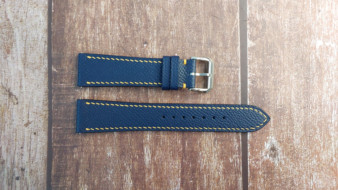 Navy Epsom Leather Strap For Chopard Mille Miglia Watch