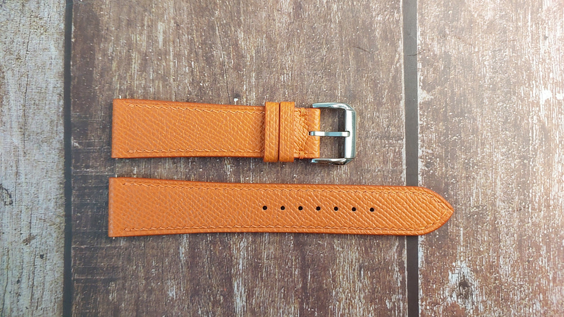 Orange Epsom Leather Strap For Chopard Mille Miglia Watch