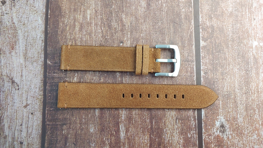 Whisky Suede Leather Strap For Wenger 747XX/T Watch