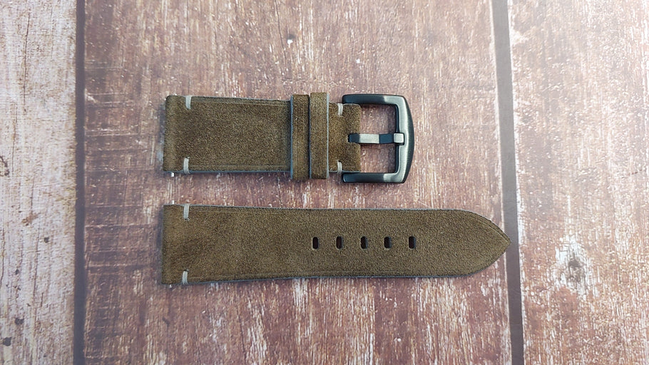 Dark Gray Suede Leather Strap