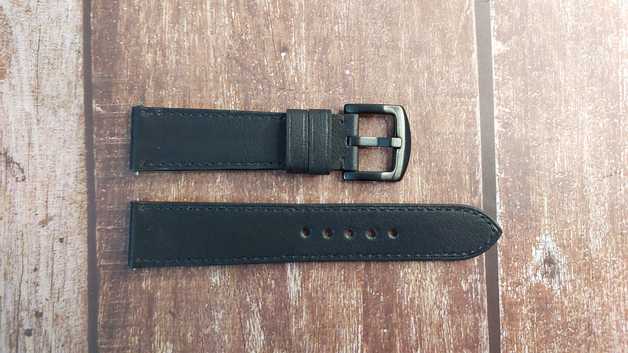 Black Swift Leather Strap For Hamilton KHAKI FIELD AUTO Automatic | 38mm | H70455733 Watch