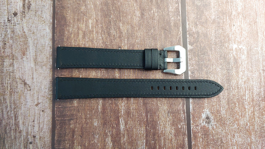 Black Swift Leather Strap For Samsung Galaxy 5 Pro Watch