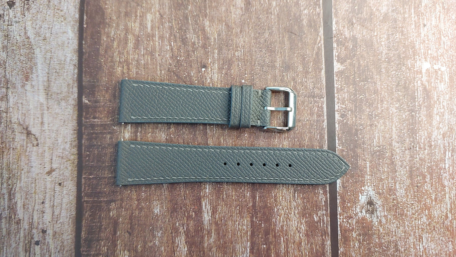 Gray Epsom Leather Strap For 2022 Patek Philippe Calatrava 5226G Watch