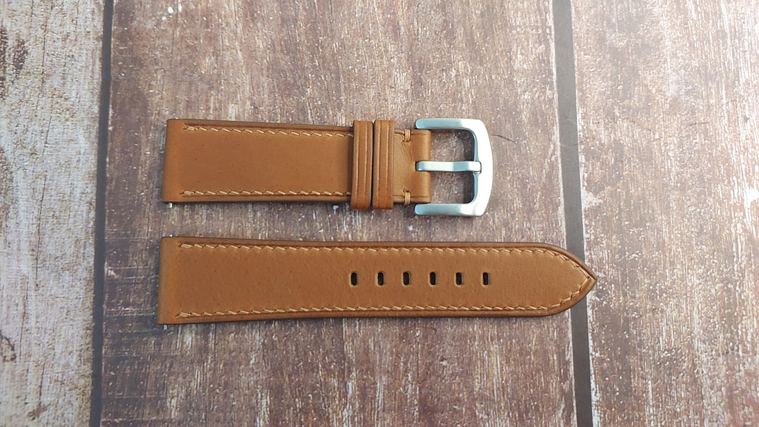 Brown Barenia Leather Strap For Grand Seiko SLGA007 Watch