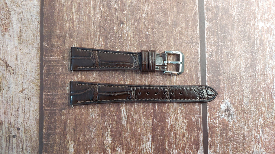 Brown Full Grain Crocodile Leather Strap