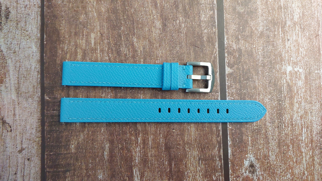 Baby Blue Epsom Leather Strap For Seiko Diamatic - 7006-6020 Watch