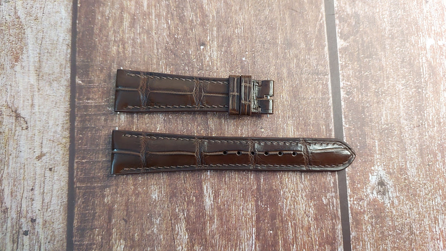 Brown Full Grain Crocodile Leather Strap