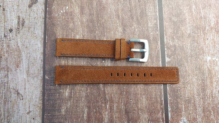 Dark Brown Suede Leather Strap For Wenger 747XX/T Watch