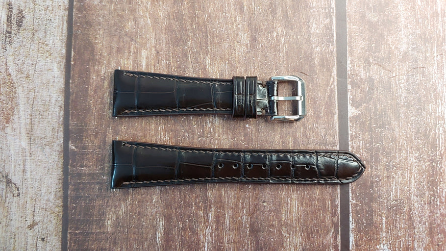 Brown Full Grain Crocodile Leather Strap For Patek Philippe 5196R Watch