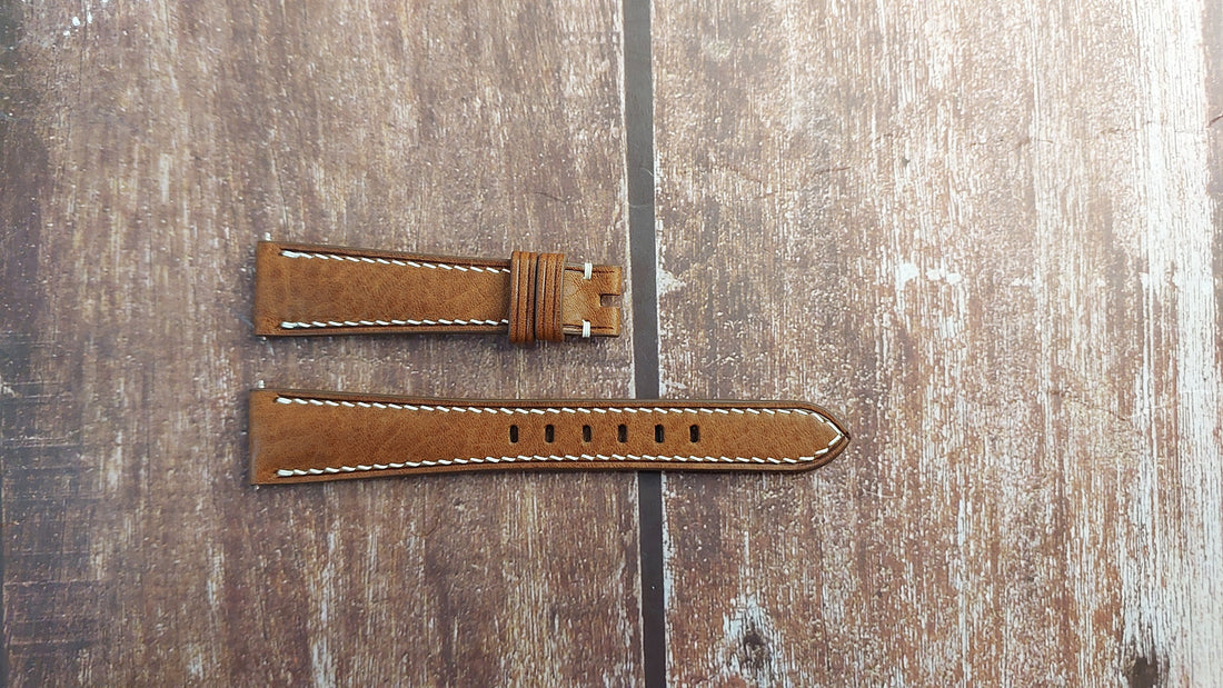 Brown Italian Veg Tanned Minerva Box Leather Strap
