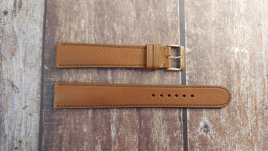 Brown Italian Veg Tanned Minerva Box Leather Strap For Hamilton Automatic Watch