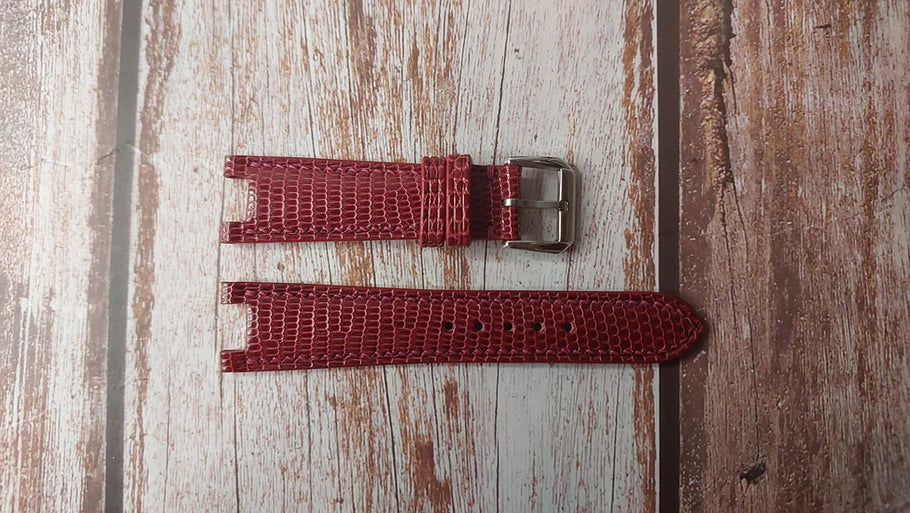 Custom Notch Lizard Leather (Red) - TAG HEUER s/el Watch
