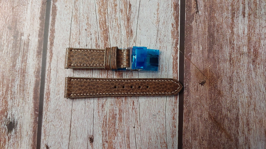 KURONO 34MM 'CALLIGRA' ウォッチ用グレー Dollaro カスタム レザー ストラップ
