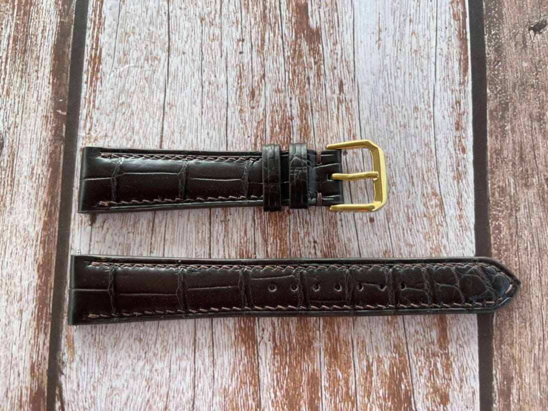 Brown Full Grain Crocodile Leather Strap