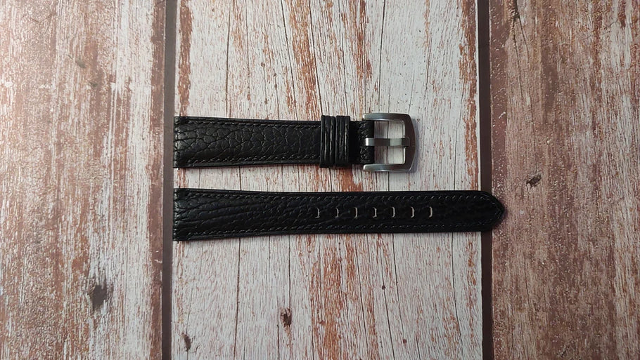 Full grain shark leather (black)