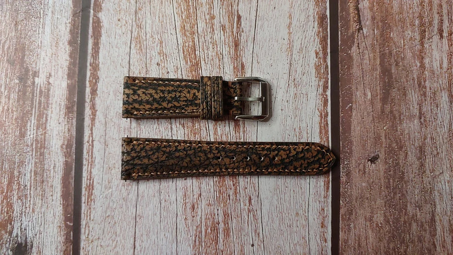 Full grain shark leather (brown)