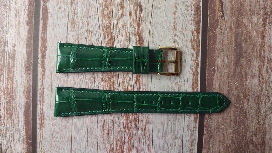 Full Grain Crocodile Leather (Green) - Bregut Transatlantiqe Compatible