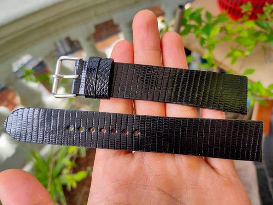 Full Grain Lizard Leather Custom Strap For Hamilton American Classic H13519711