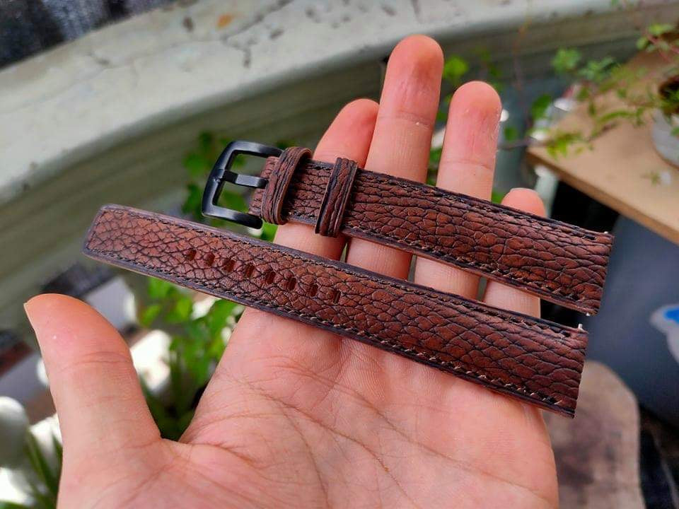 Full Grain Shark Skin Leather Custom Strap For Samsung Watch 4 (46mm)