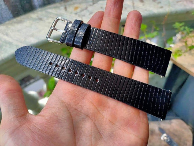 Full Grain Lizard Leather Custom Strap For Hamilton H135950