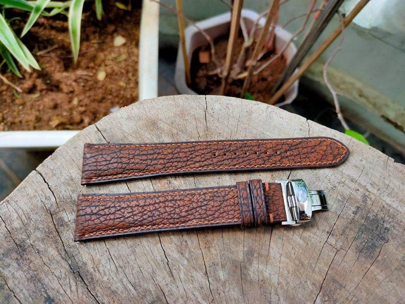 Full Grain Shark Skin Leather Custom Strap For Citizens Eco-Drive