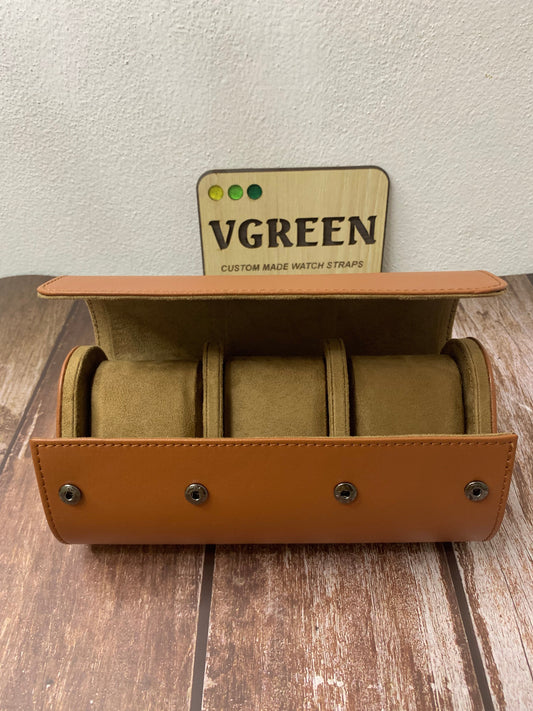 Leather Watch Roll - Triple
