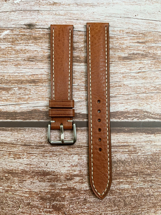 Italian Veg Tanned Minerva Leather Custom Strap For Swiss Army Field Officers SAW - 2200