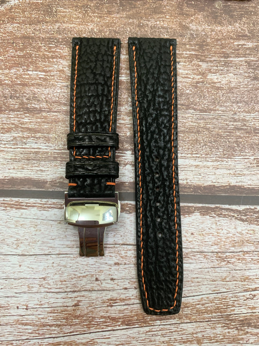 Full Grain Shark Skin Leather Custom Strap For Lum-Tec 600M