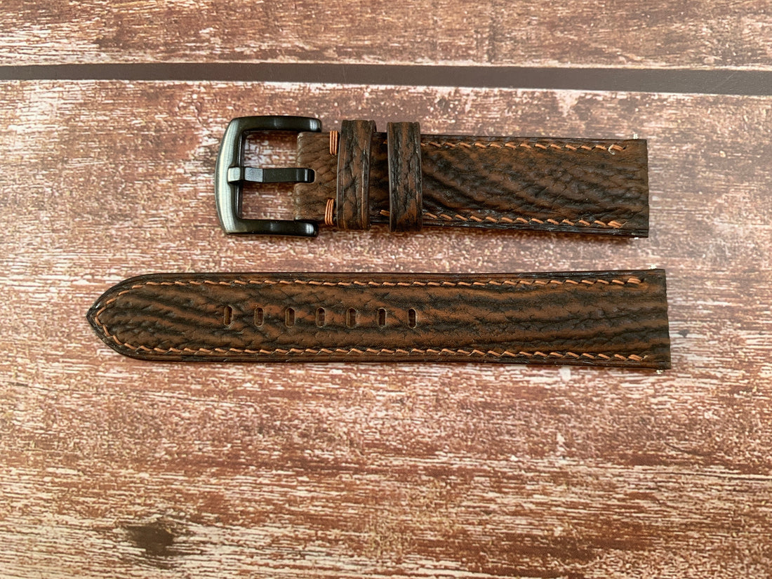 Full Grain Shark Skin Leather Custom Strap For Oris Chronoris Watch