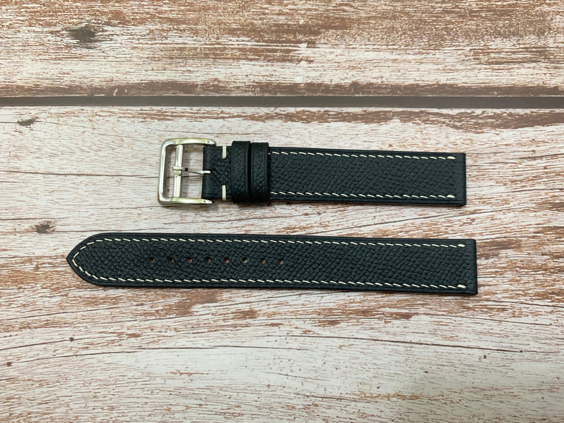 Navy Epsom Leather Custom Strap For Seikomatic Weekdater Watch