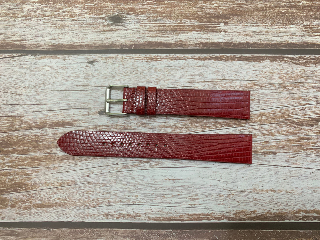 Full Grain Lizard Leather Custom Strap For Seiko "Tank" Style Watch