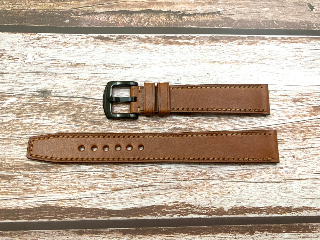 Italian Veg Tanned Buttero Leather Custom Strap For Garmin Venu Watch