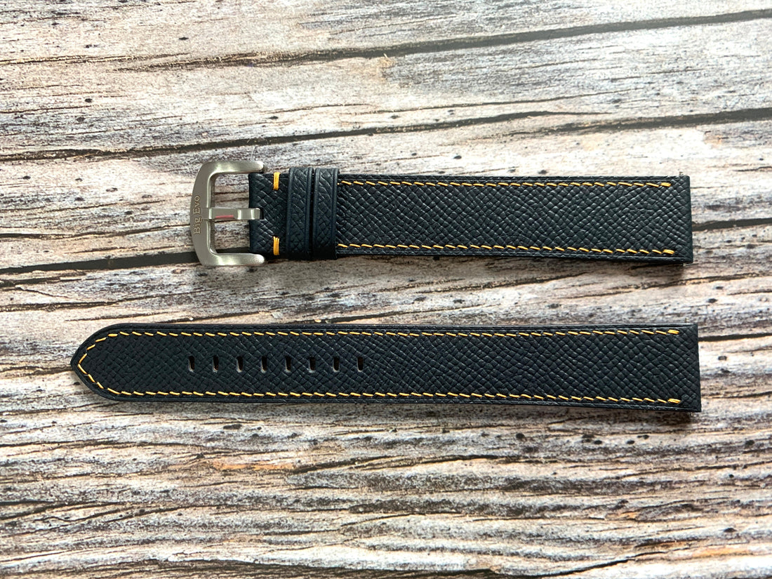 Navy Epsom Leather Custom Strap For Citizen Eco Drive J810-R012509 Watch
