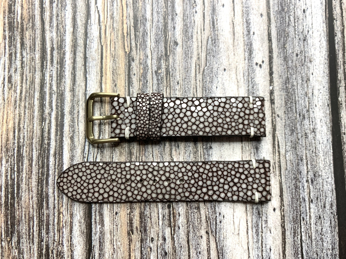 Brown Full Grain Stingray Leather Custom Strap For Optional Watch