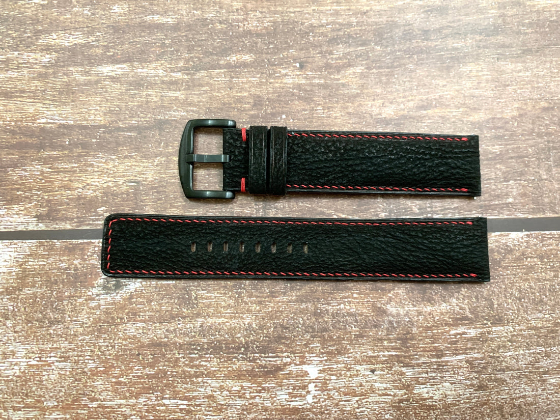 Full Grain Shark Skin Leather Custom Strap For Visconti Abyssus Full Dive Watch