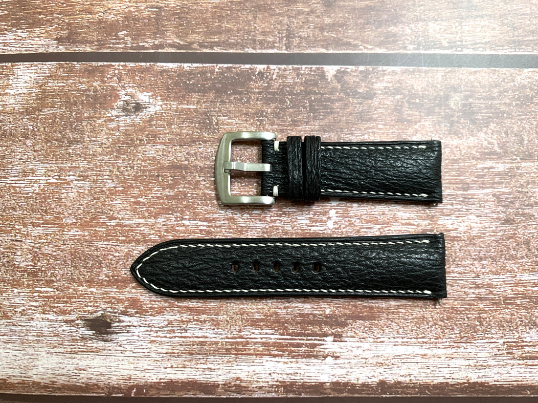 Full Grain Shark Skin Leather Custom Strap For Hamilton Khaki Mechanical Watch