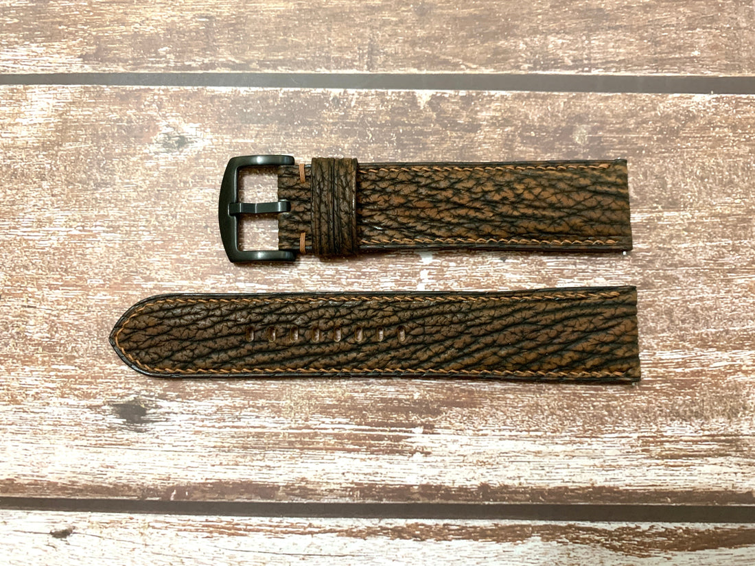Full Grain Shark Skin Leather Custom Strap For Panerai Watch