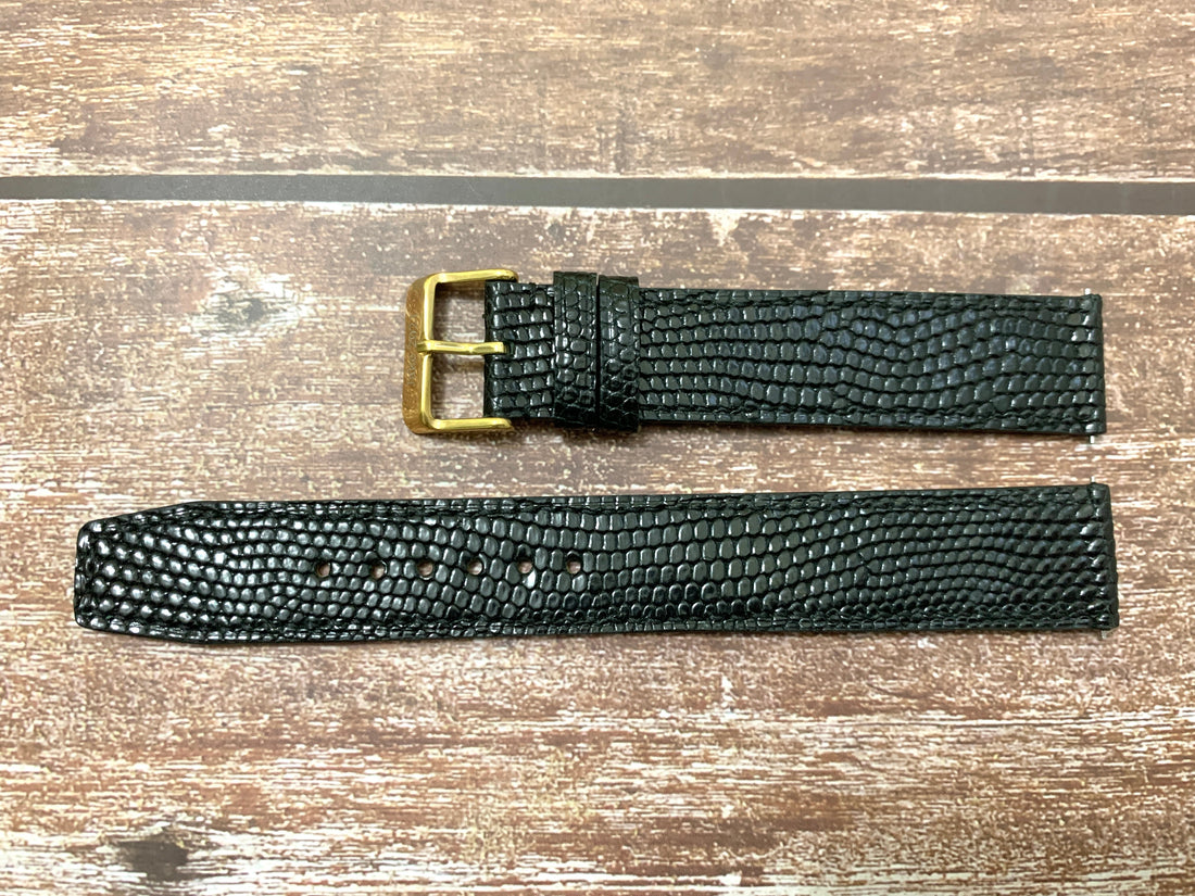Full Grain Lizard Leather Custom Strap For Movado Museum Classic Gold Watch
