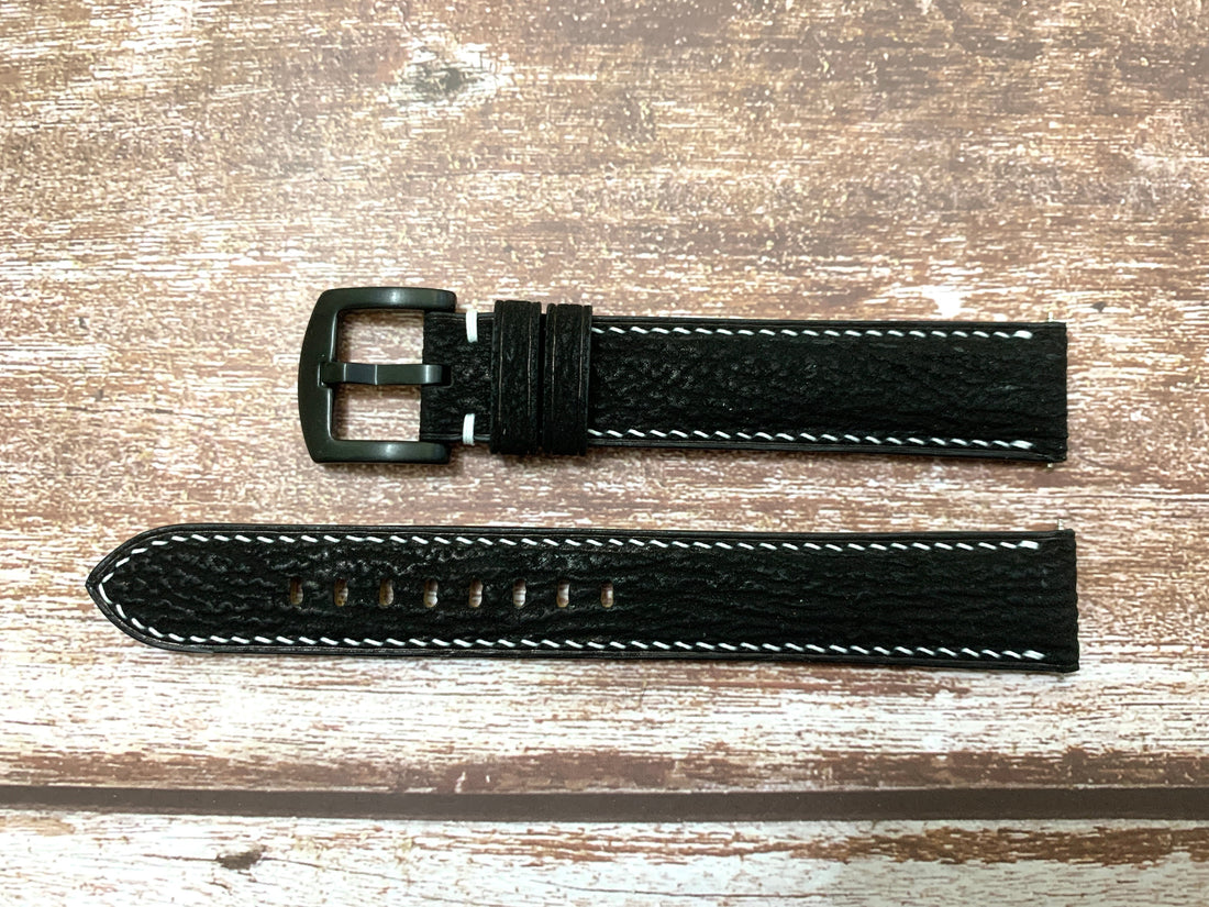 Full Grain Shark Skin Leather Custom Strap For Tag Heuer WH1113 Watch