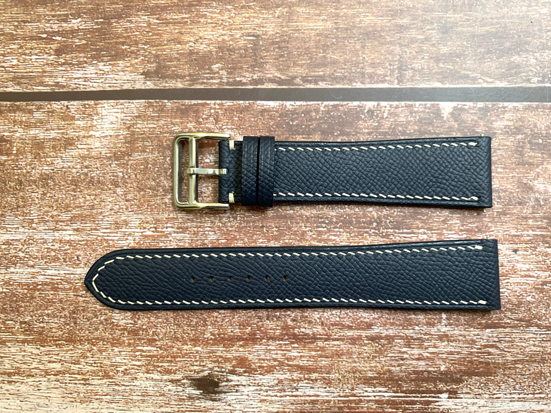 Navy Epsom Leather Custom Strap For Frédérique Constant Yacht Timer Watch