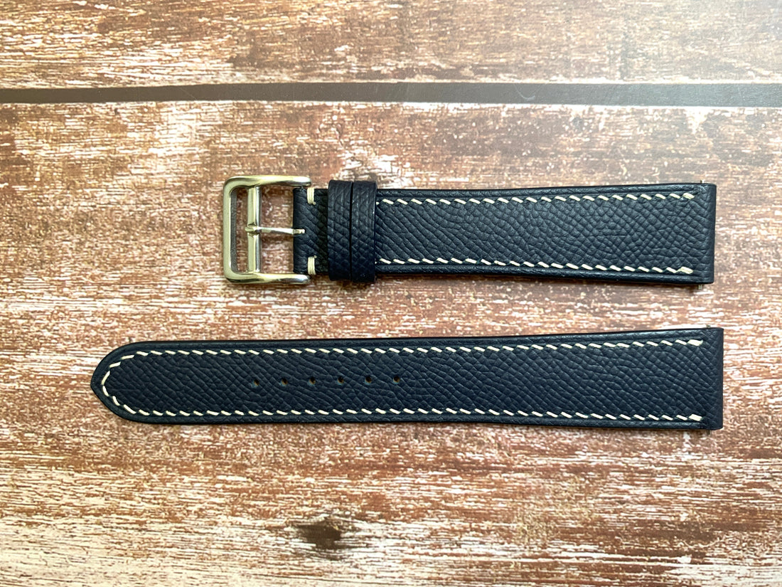 Navy Epsom Leather Custom Strap For Citizen Blue Angels Exo Drive Watch