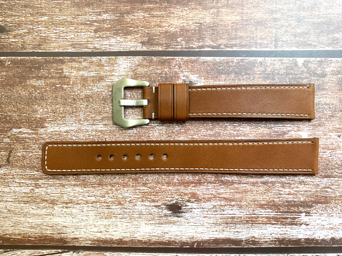 Barenia Leather Custom Strap For Dan Henry 1932 Watch
