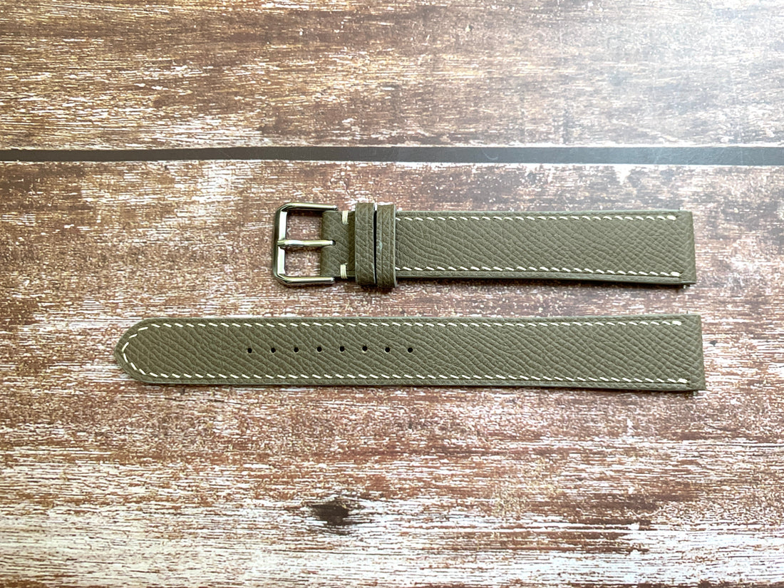 Gray Epsom Leather Custom Strap For Samsung Galaxy Watch 4