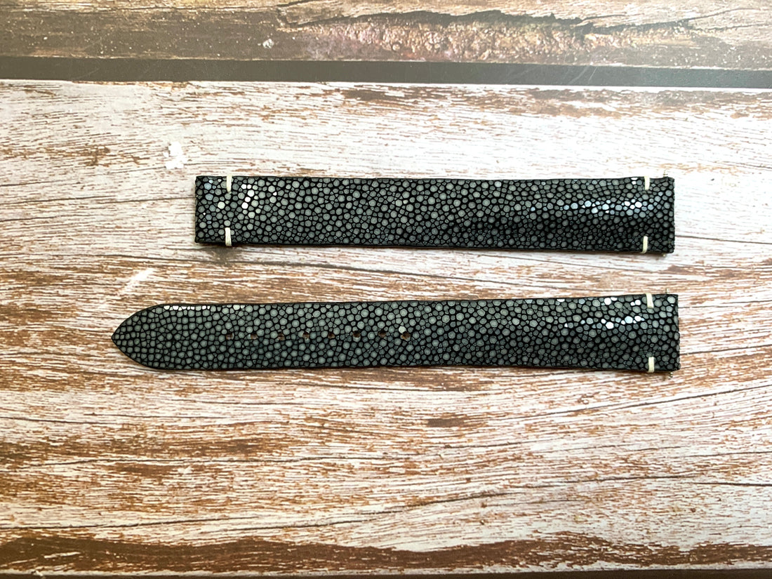 Full Grain Stingray Leather Custom Strap For Omega Clasp Closer Watch