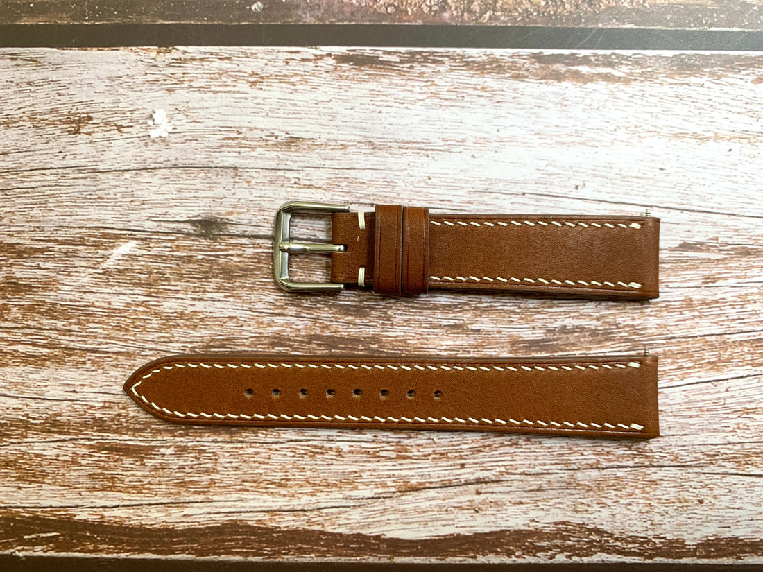 Barenia Leather Custom Strap For Rolex Oyster Date Precision Watch