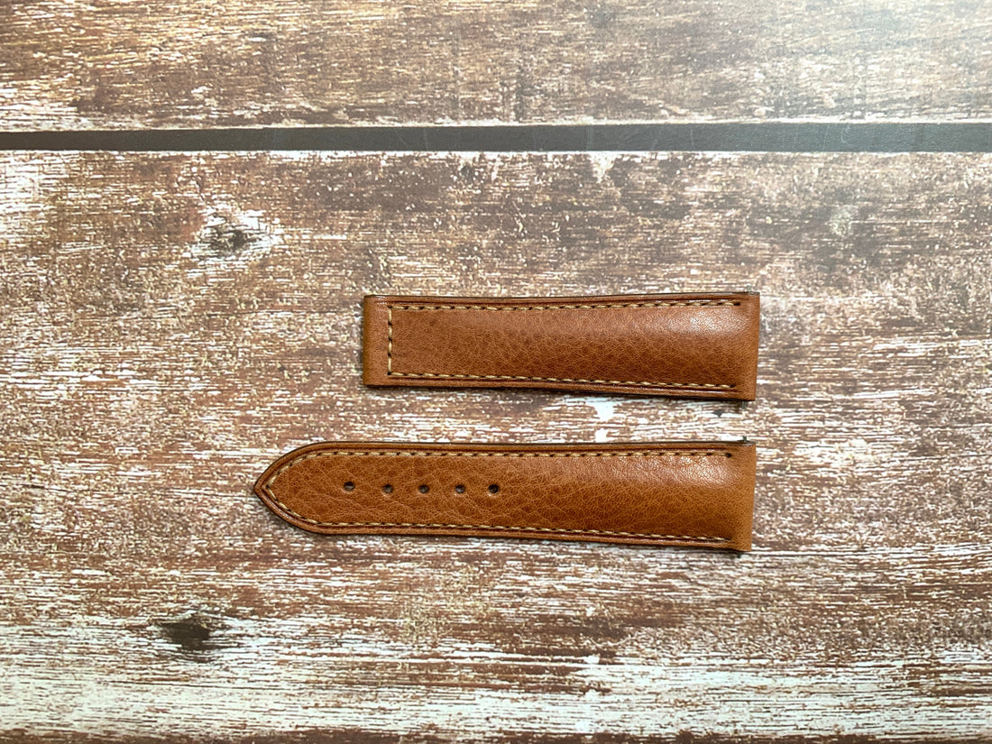 Italian Veg Tanned Minerva Leather Custom Strap For Omega Seamaster Watch